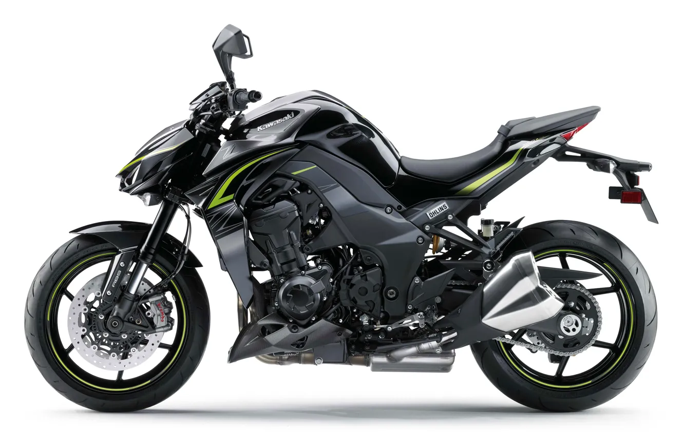 Photo wallpaper black, Moto, motorcycle, bike, Kawasaki, black, kawasaki z1000, bike