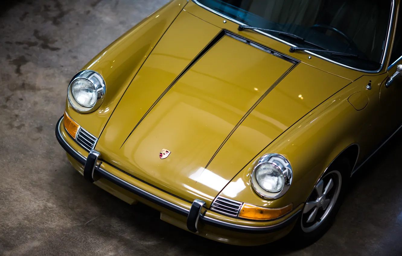 Photo wallpaper Porsche, the hood, the front, 911T