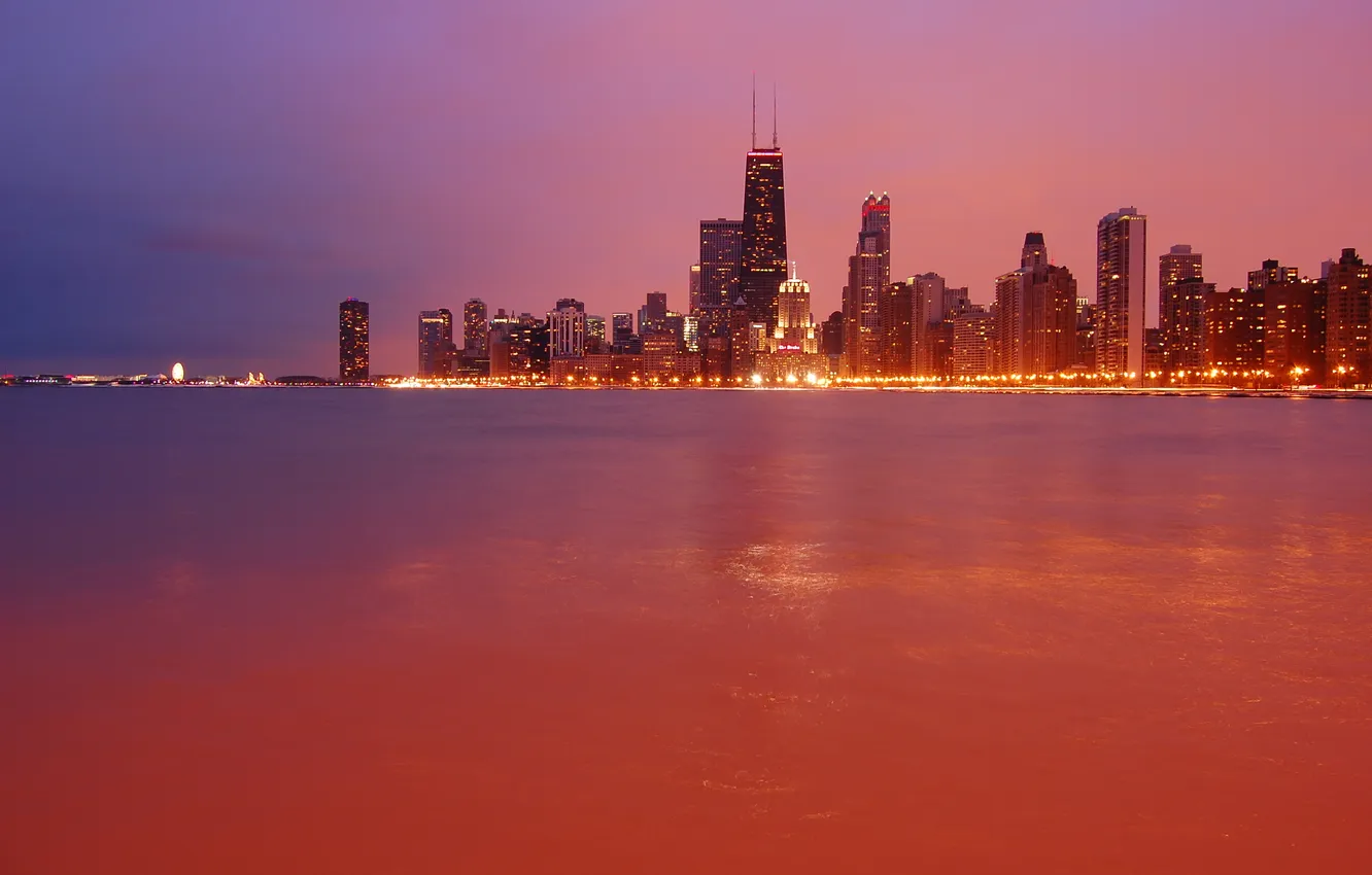 Photo wallpaper the city, home, skyscrapers, USA, Chicago, Illinois, buildings, panorama