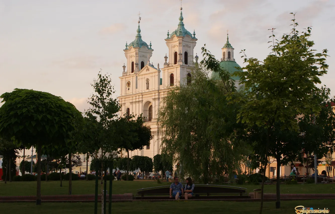 Photo wallpaper square, Belarus, Grodno, Farny Church
