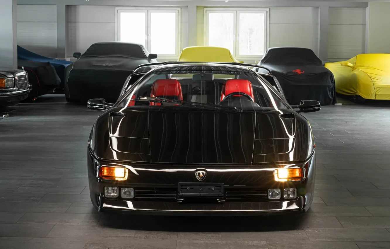 Photo wallpaper Lamborghini, black car, Lamborghini Diablo, Lamborghini Diablo SE30