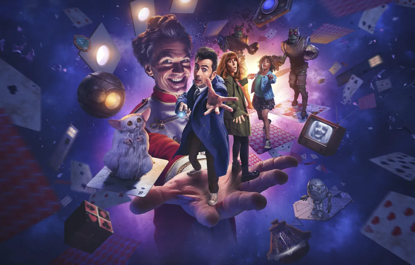 Photo wallpaper Doctor Who, Doctor Who, The TARDIS, TARDIS, David Tennant, David Tennant, Catherine Tate, Catherine Tate