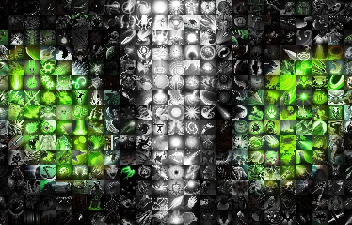 Photo wallpaper look, green, magic, lightning, MAG, dota, DotA, DotA 2