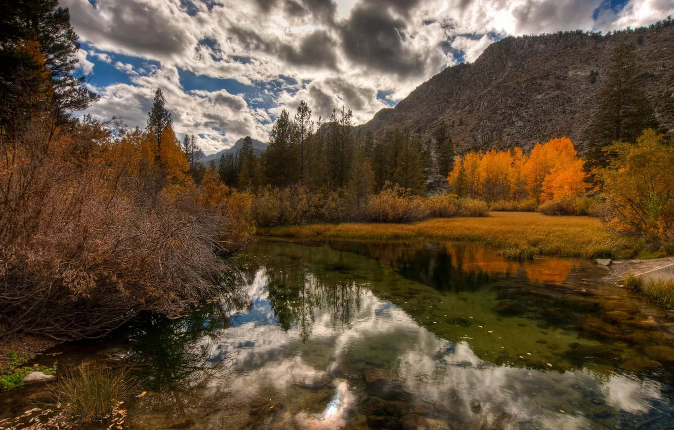 Photo wallpaper HDR, colors, Yosemite, California, fall, bishop, Eastern Sierra