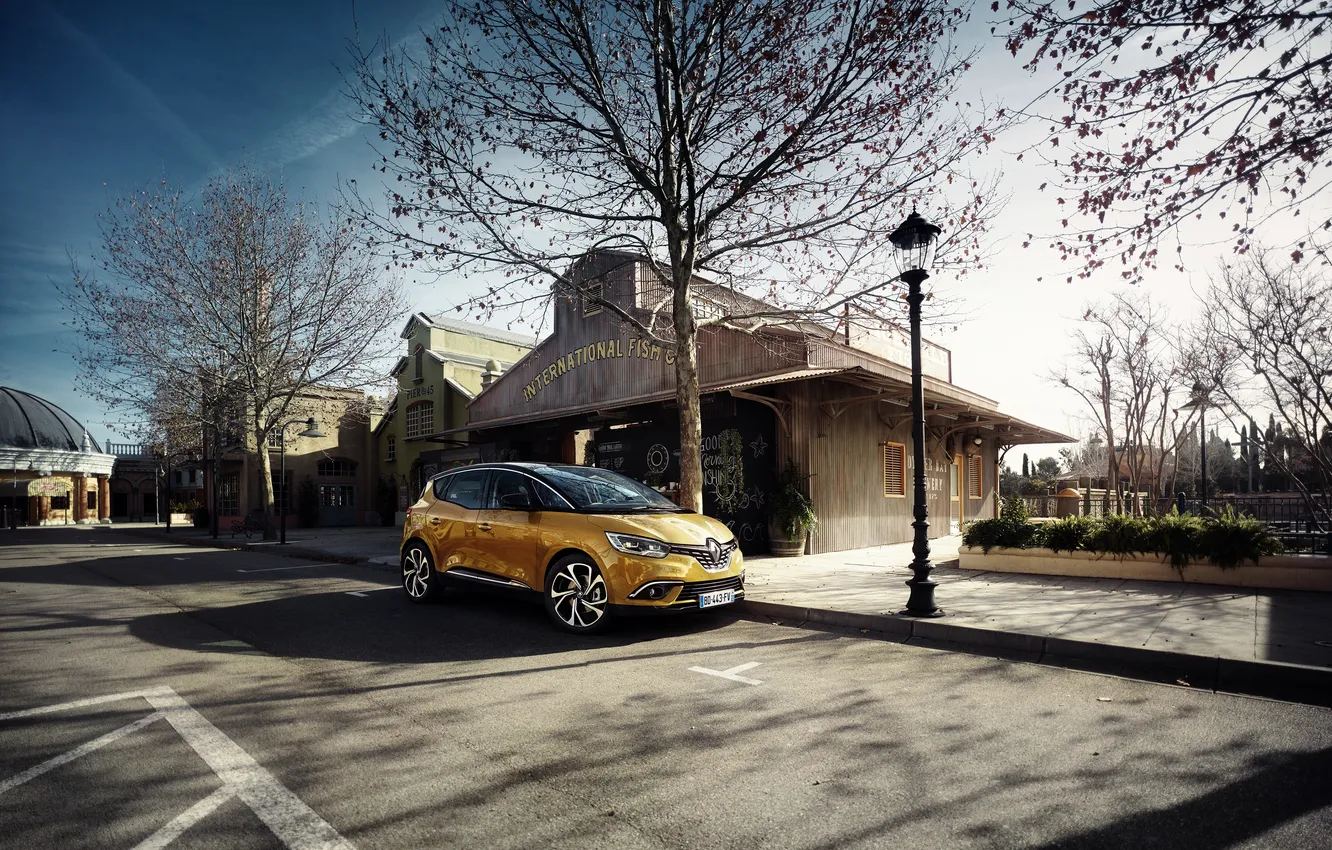 Photo wallpaper the city, Renault, scenic, Reno, scenic