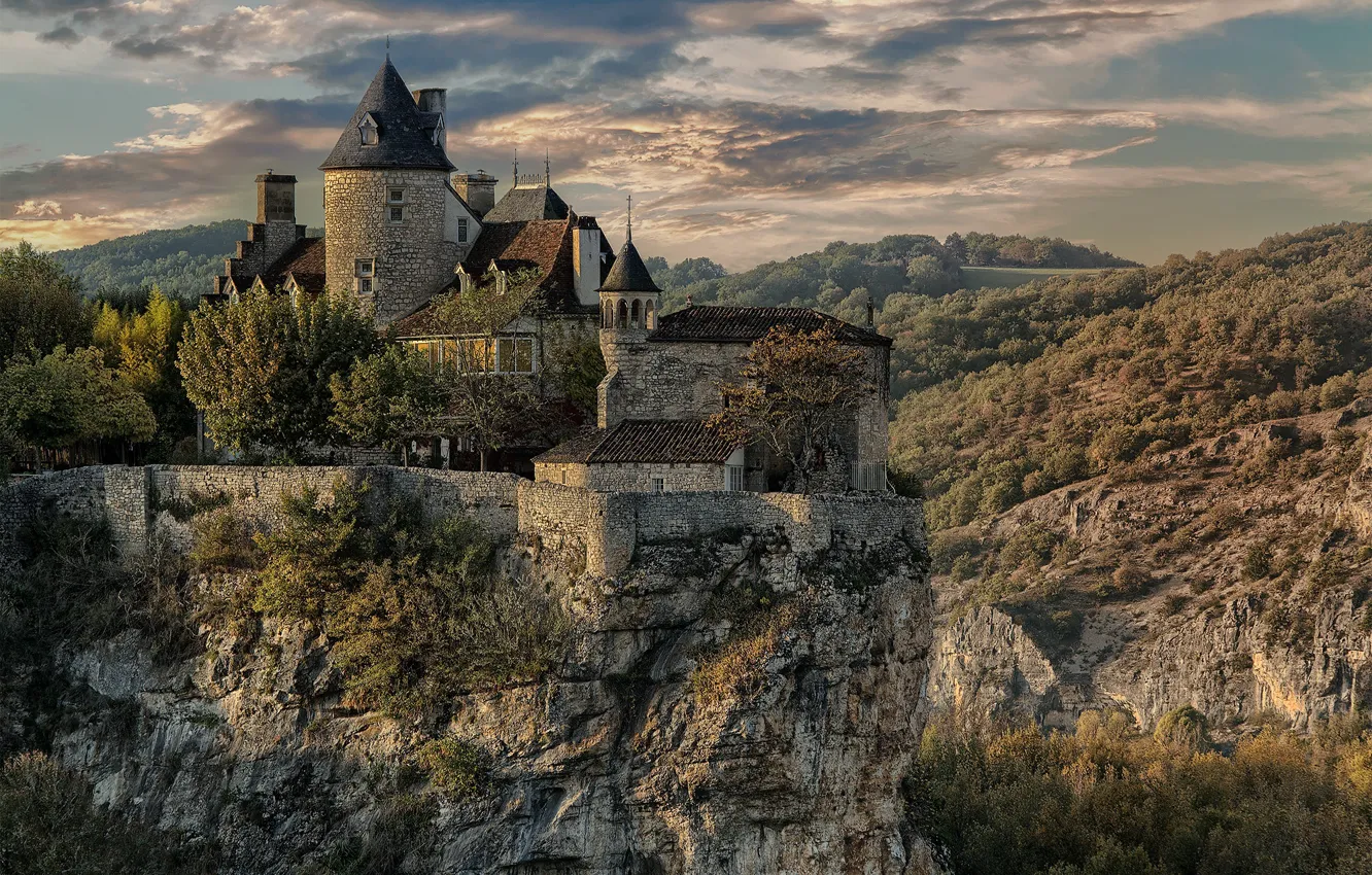 Photo wallpaper France, Lot, Belcastel, Quercy