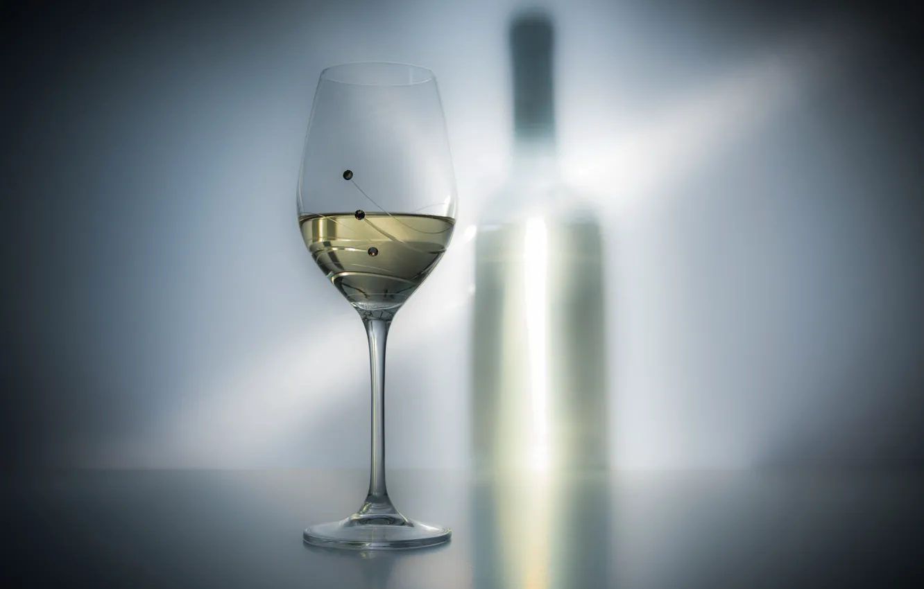 Photo wallpaper wine, glass, bottle