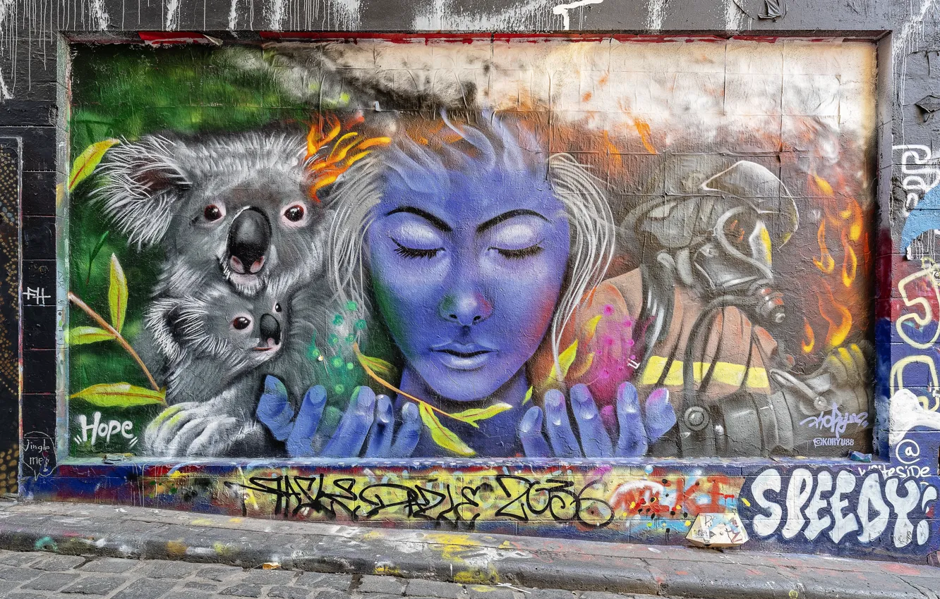 Photo wallpaper Graffiti, Melbourne, Australia, Street Art, Hosier Lane