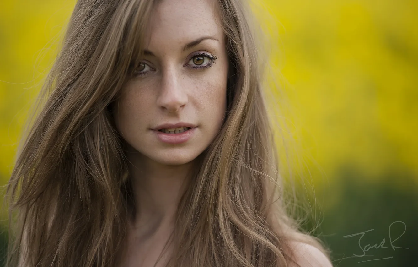 Photo wallpaper look, face, hair, portrait, freckles, Nicole Pogmore, Jack Russell