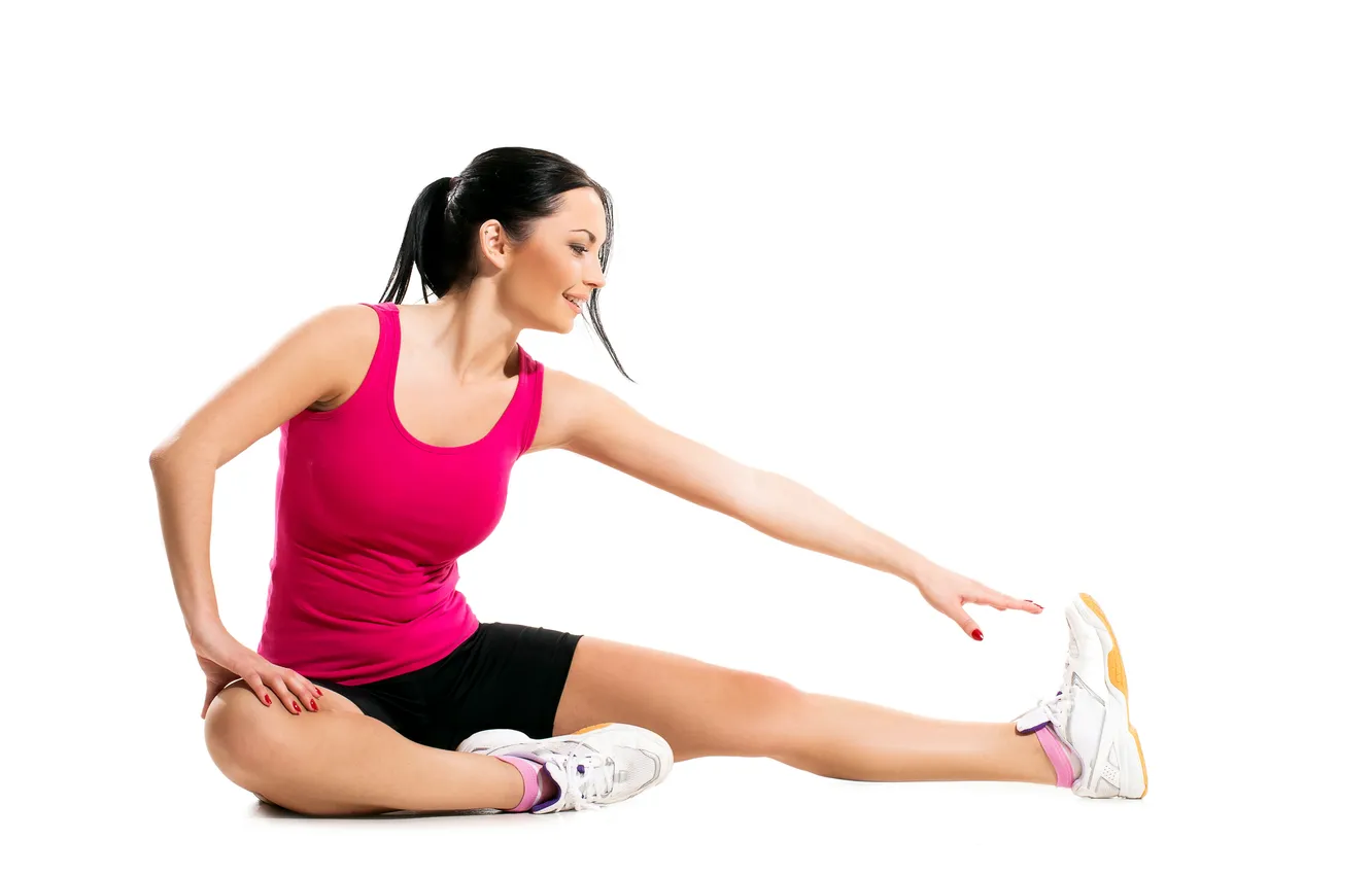 Photo wallpaper shorts, girls, sports, fitness, sneakers