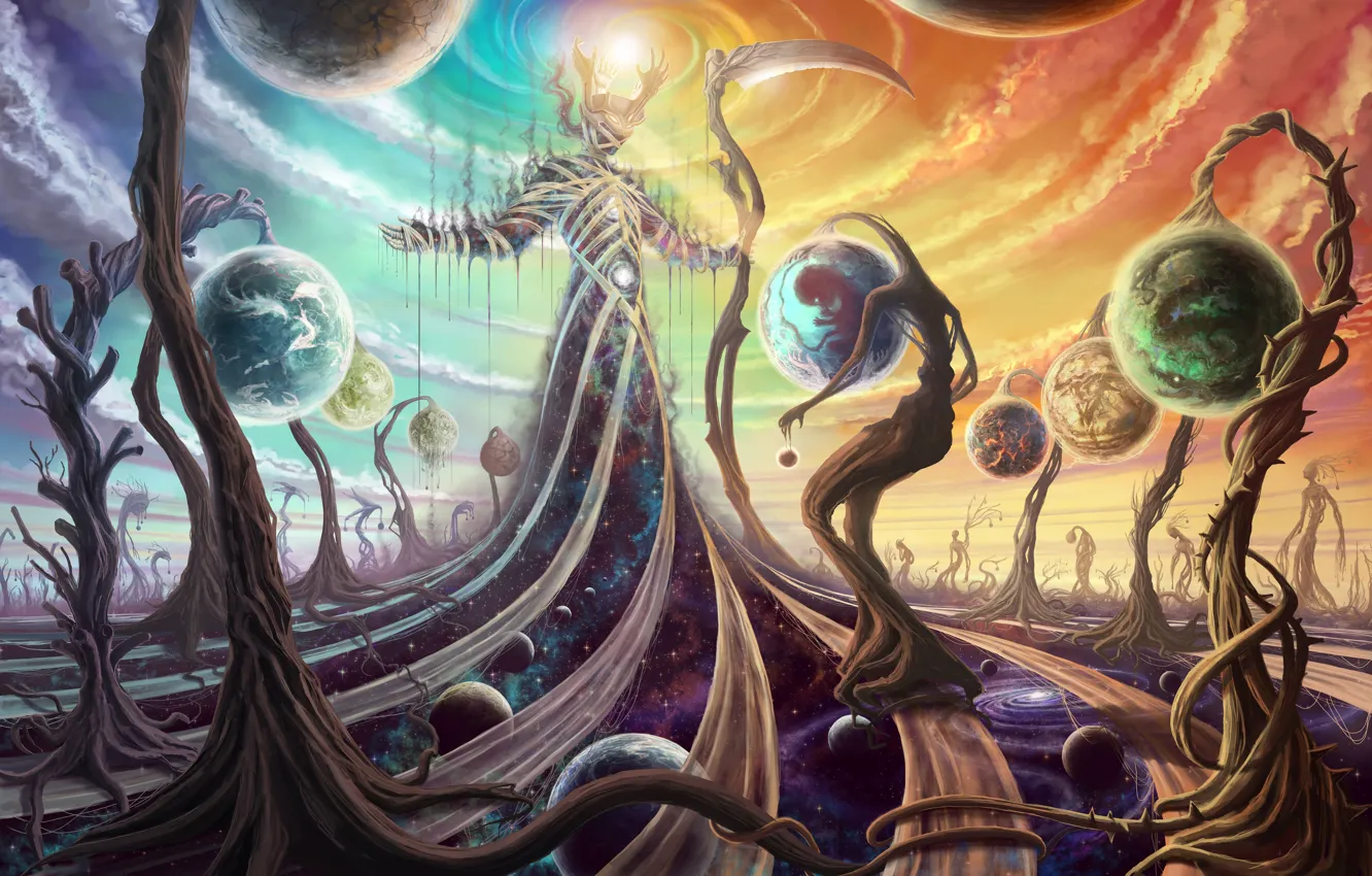 Photo wallpaper space, life, fiction, the universe, God, braid, deity, creation