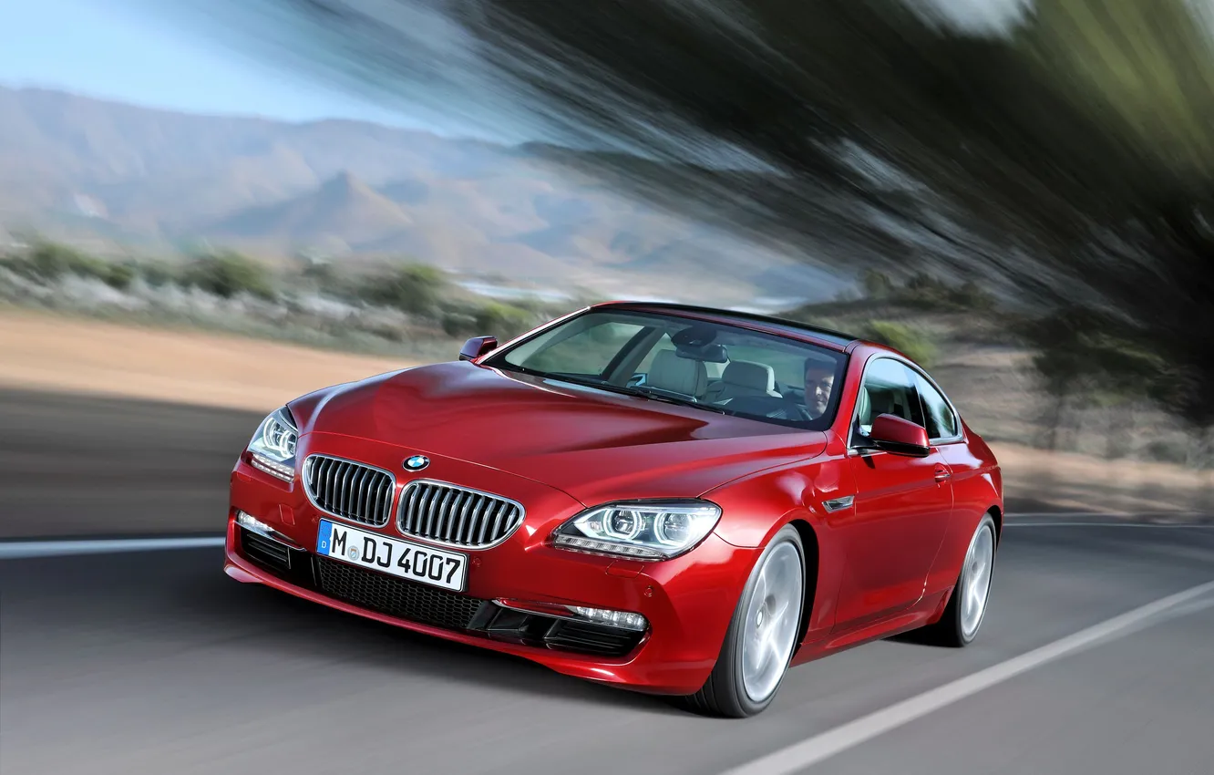 Photo wallpaper red, speed, BMW, beautiful, 2012, 6Series
