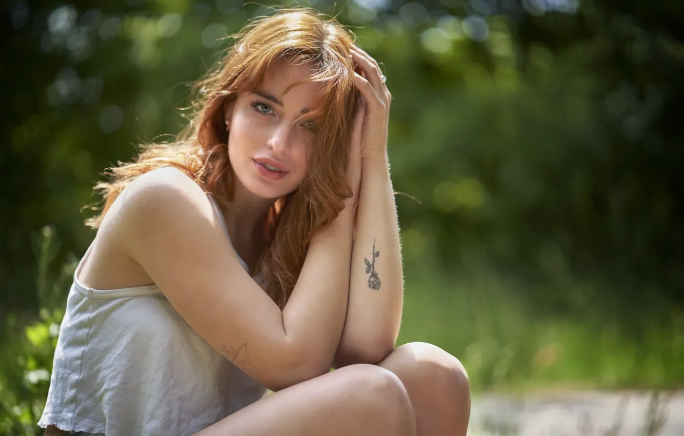 Photo wallpaper model, portrait, beautiful girl, bokeh, charming, feminine, Martin Fuhrmann