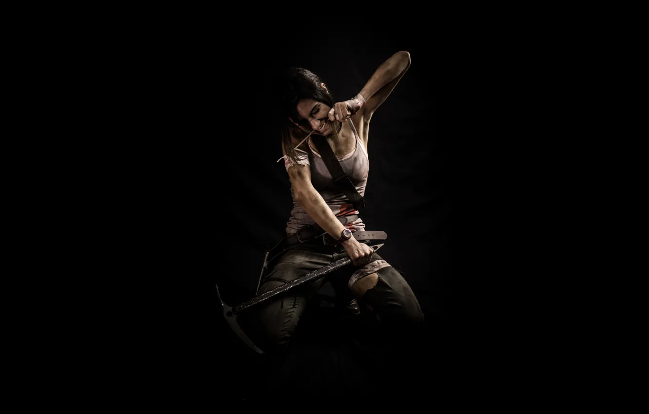 Photo wallpaper girl, Tomb Raider, cosplay, Lara Croft