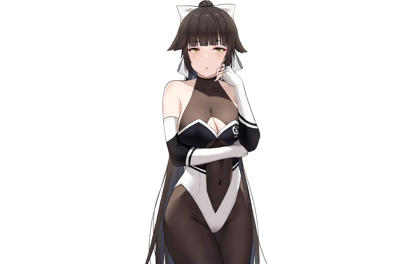 Photo wallpaper girl, sexy, cleavage, long hair, boobs, anime, beautiful, pretty