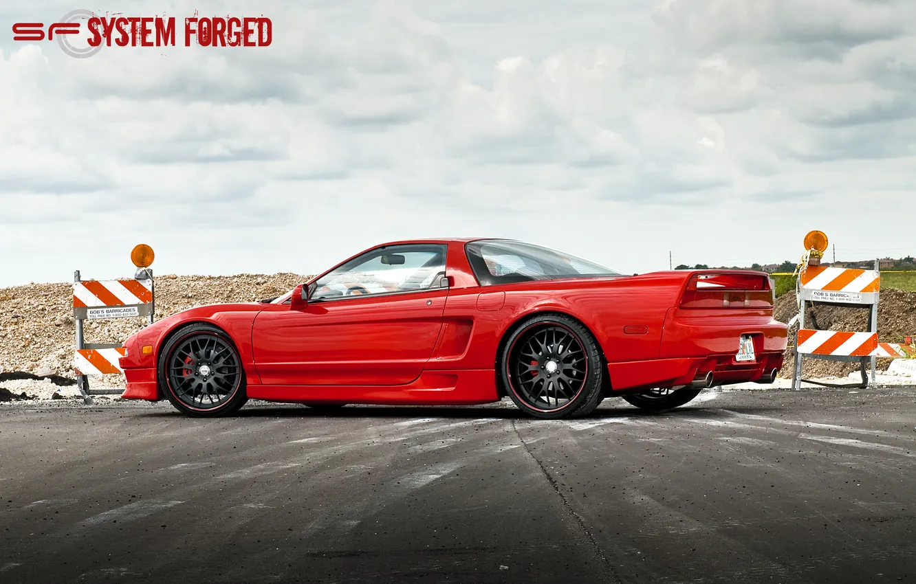 Photo wallpaper red, red, the rear part, Acura, Acura, NSX, sf system forged