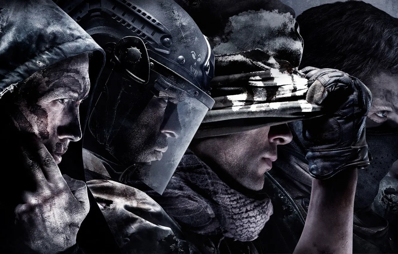Photo wallpaper Face, Soldiers, Mask, Military, Activision, Equipment, Infinity Ward, Call of Duty: Ghosts