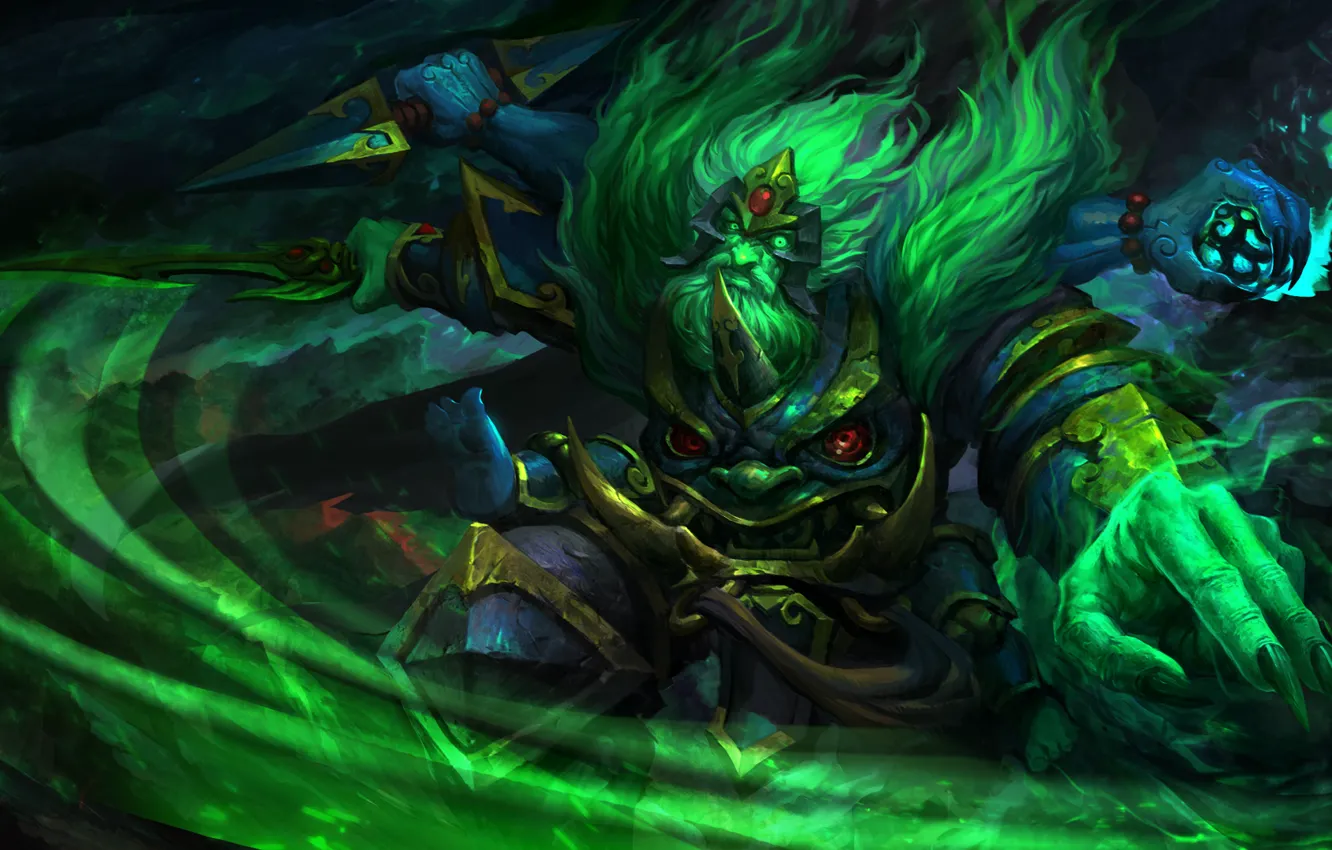 Photo wallpaper weapons, beauty, art, claws, green, Dota 2, Ostarion, Wraith King