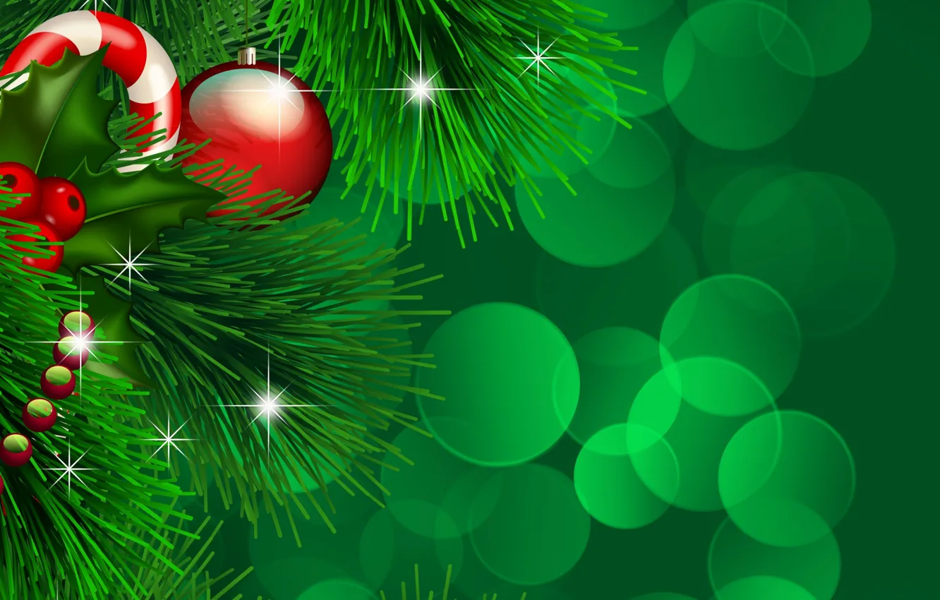 Photo wallpaper lights, holiday, toys, new year, spruce, vector, ball, the scenery