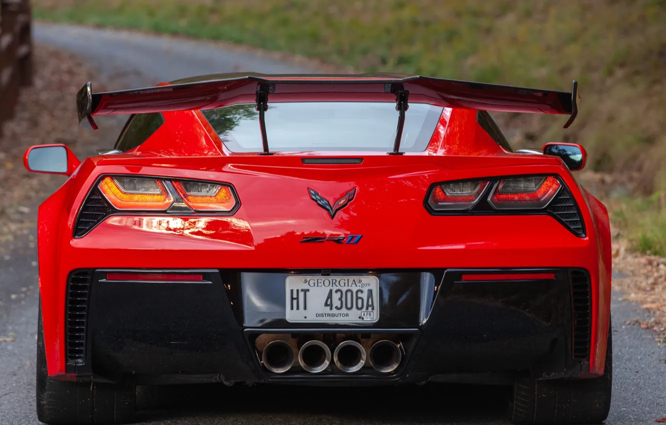 Photo wallpaper Chevrolet Corvette ZR1, Rear view, 2019