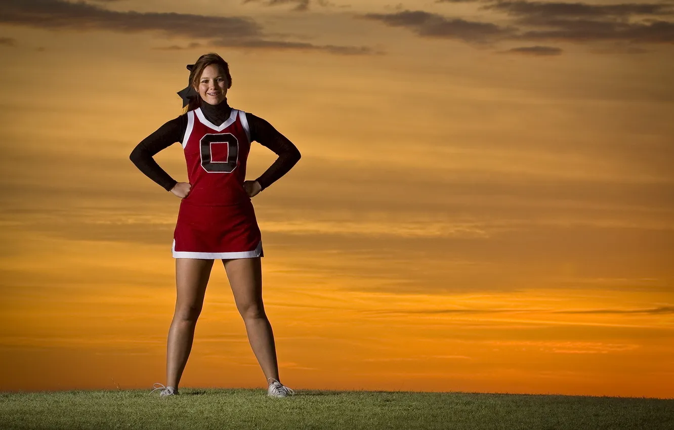 Photo wallpaper girl, background, cheerleader