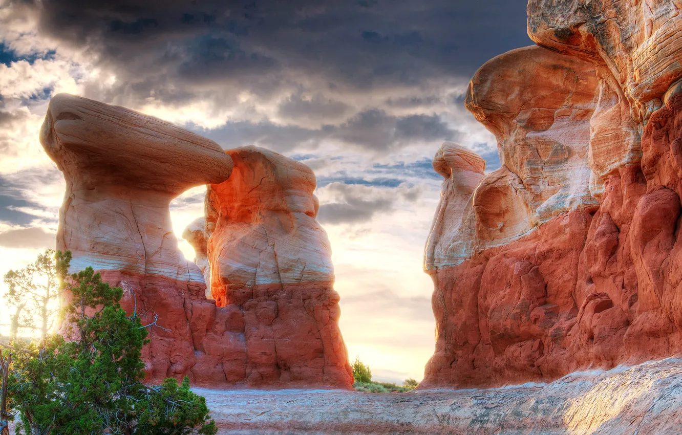 Photo wallpaper nature, stones, rocks, Utah, USA, Monument valley