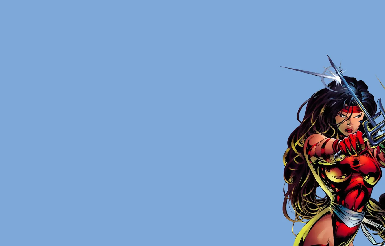 Photo wallpaper girl, Trident, comic, Marvel Comics, Marvel, ELEKTRA, Elektra Natchios