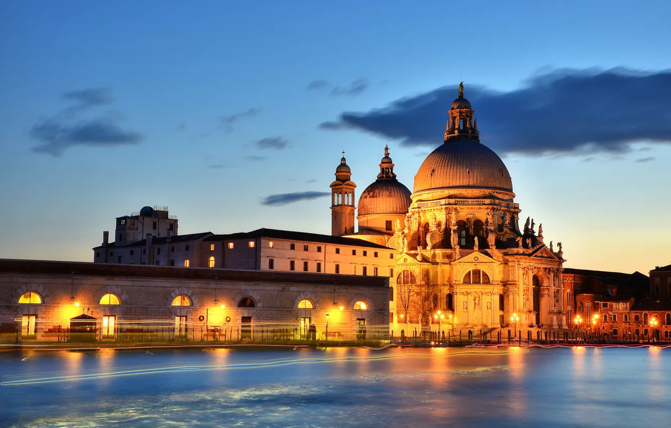 Photo wallpaper backlight, Italy, Venice, channel, Venice, Grand Canal, Santa Maria della Salute