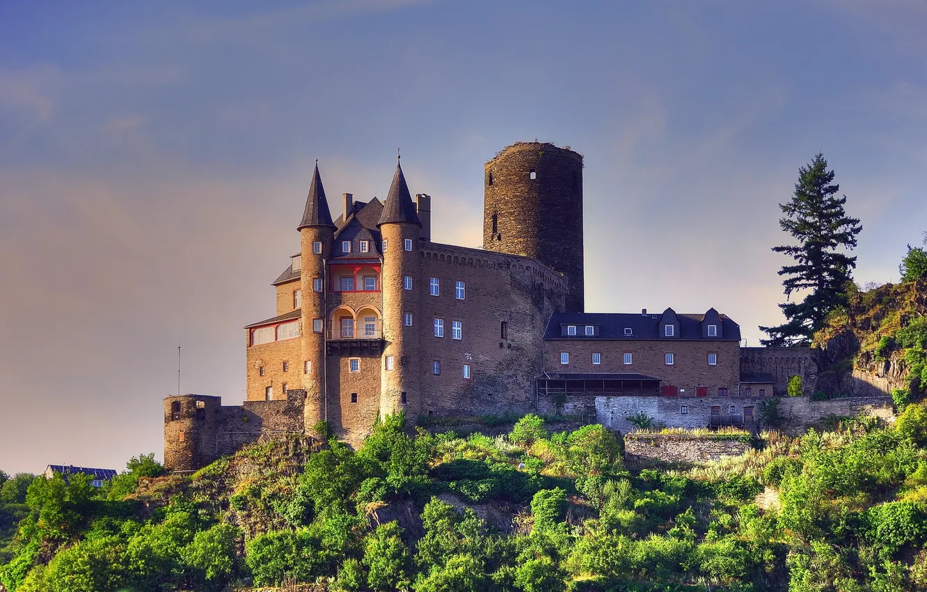 Photo wallpaper castle, wall, tower, Germany, Germany, Castle Katz