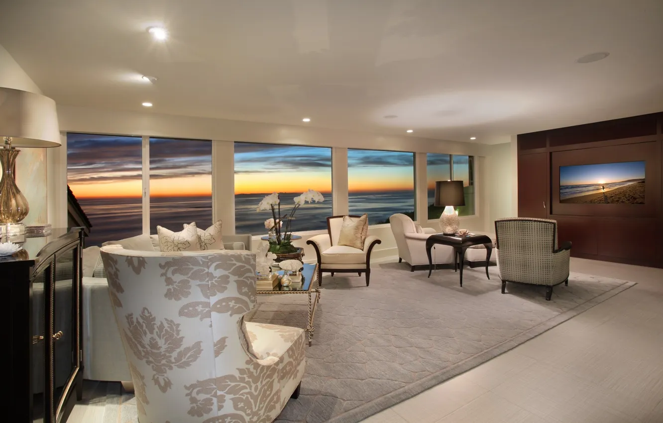 Photo wallpaper design, style, Villa, home, interior, living room