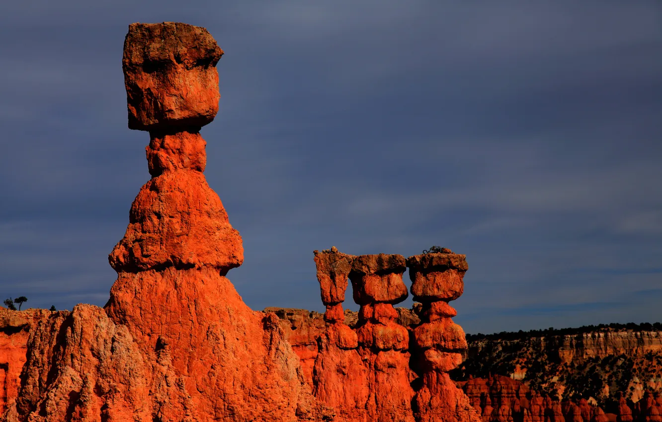 Photo wallpaper the sky, stones, rocks, height, canyon, boulders