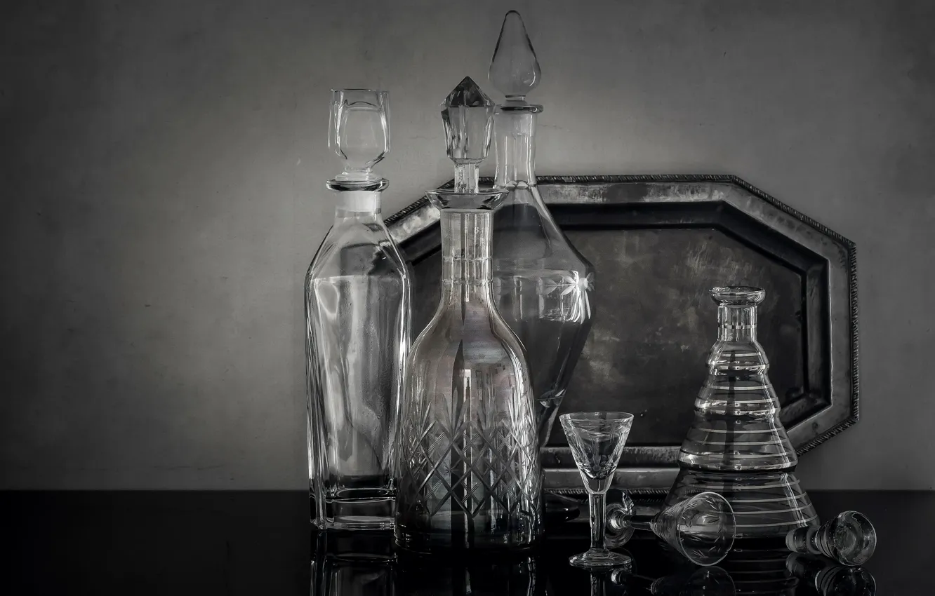 Wallpaper background, glass, decanter for mobile and desktop, section