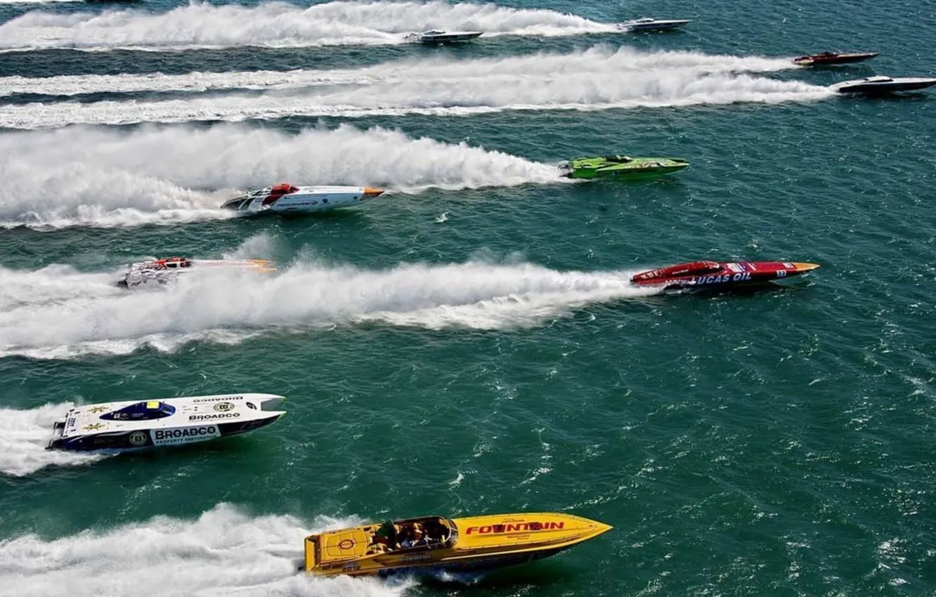 Photo wallpaper race, boat, speed