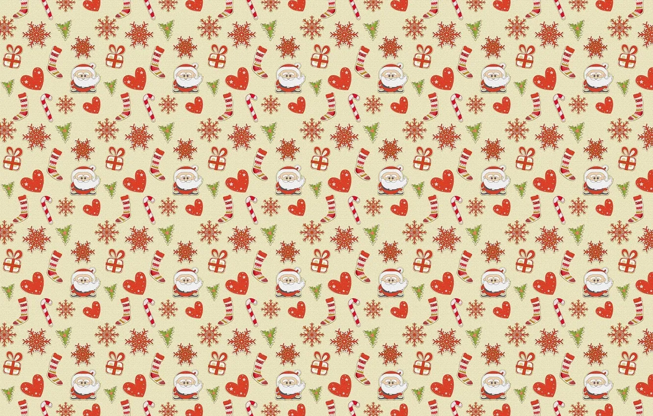 Photo wallpaper holiday, New year, Santa Claus, caramel