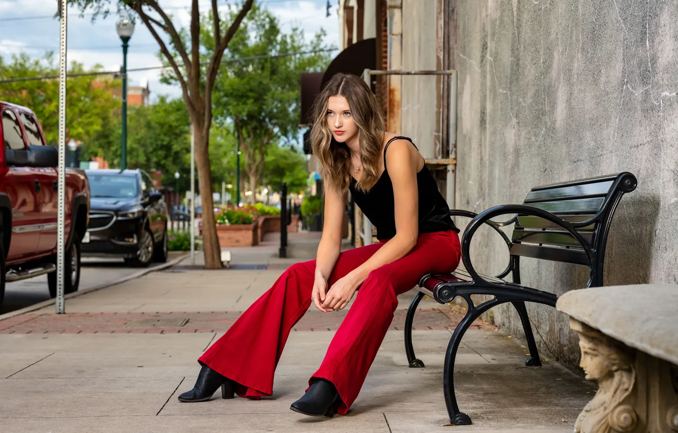 Photo wallpaper trees, Ashley, cars, trees, beautiful girl, beautiful girl, long legs, car