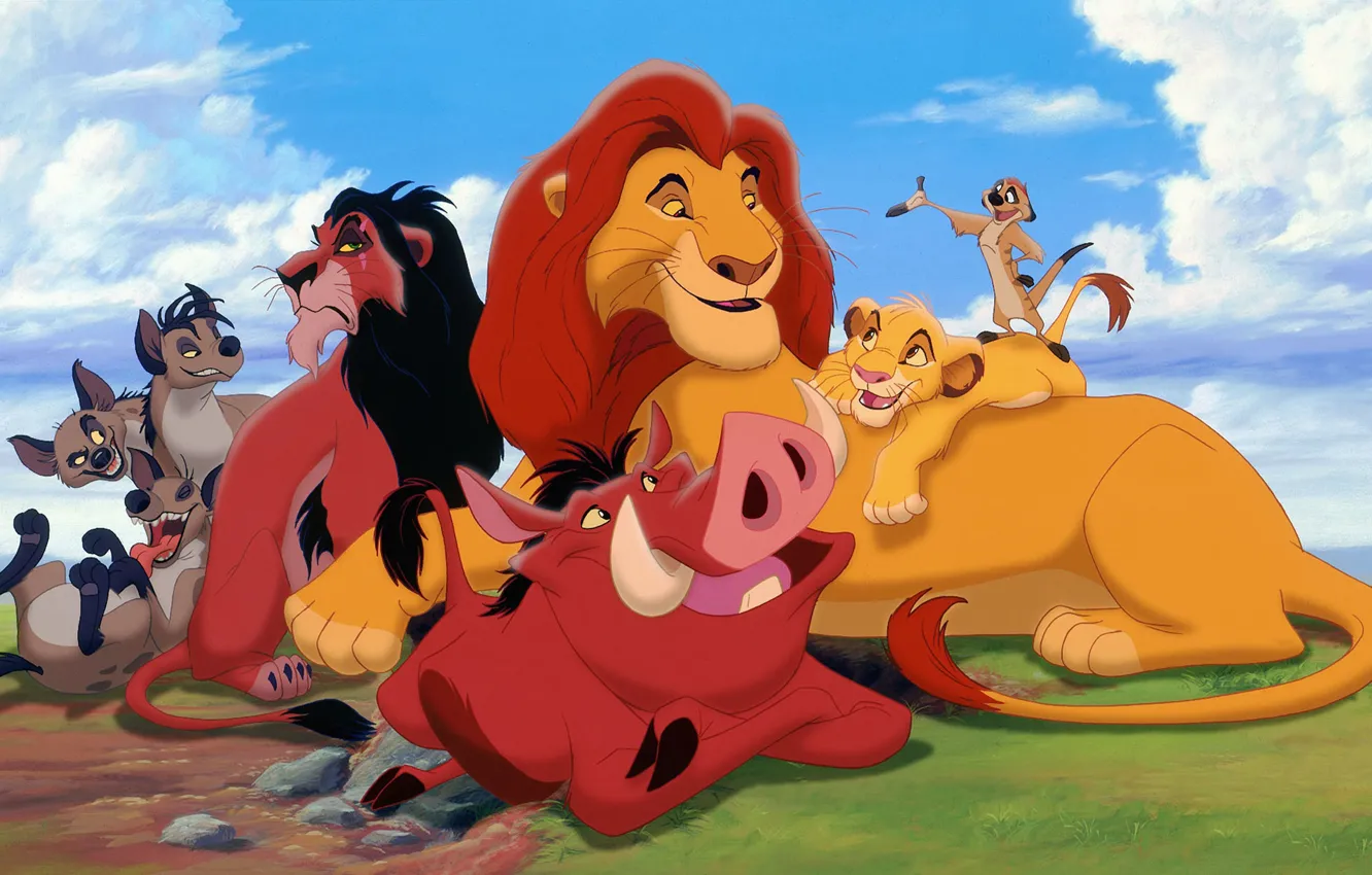 Photo wallpaper Disney, Timon, The Lion King, Simba, Pumbaa, Scar, The Lion King, Mufasa