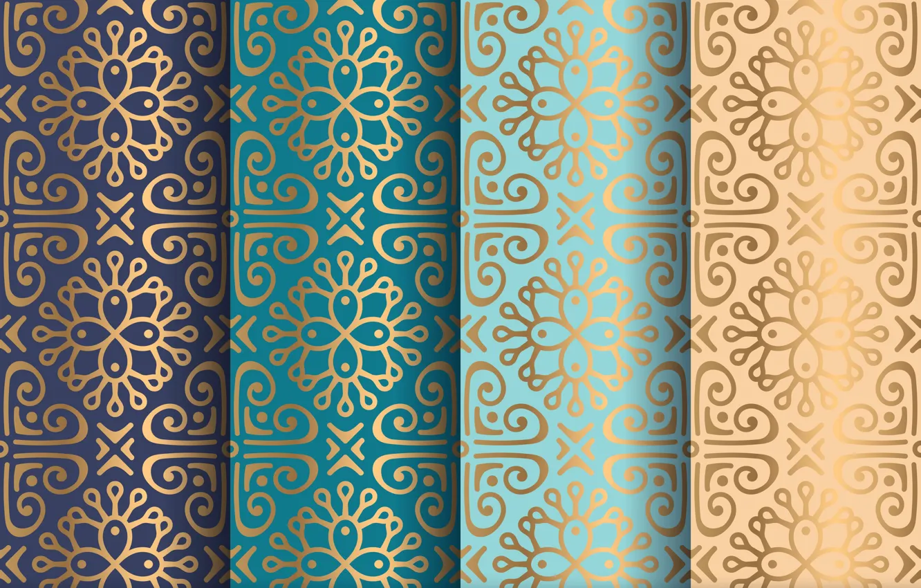 Photo wallpaper gold, pattern, texture, golden, ornament