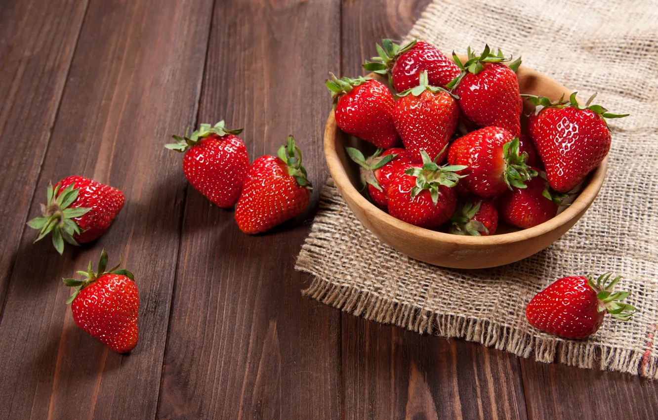 Photo wallpaper Strawberry, Berries, Food