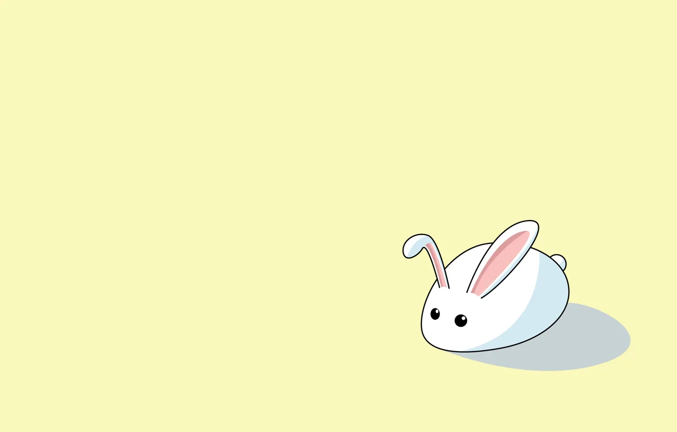 Photo wallpaper white, hare, minimalism, rabbit, light background, soup