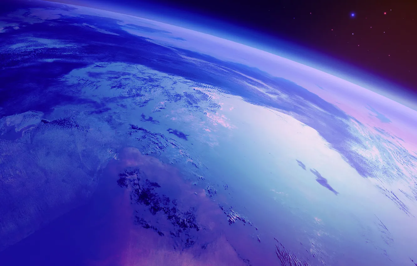 Photo wallpaper space, earth, planet