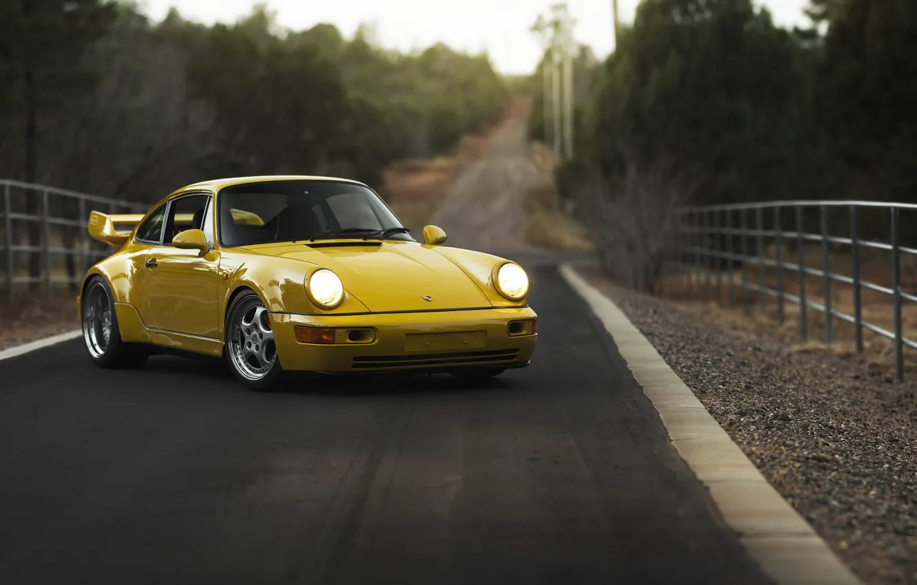 Photo wallpaper road, machine, background, 1993 Porsche 911 Carrera RS 3.8