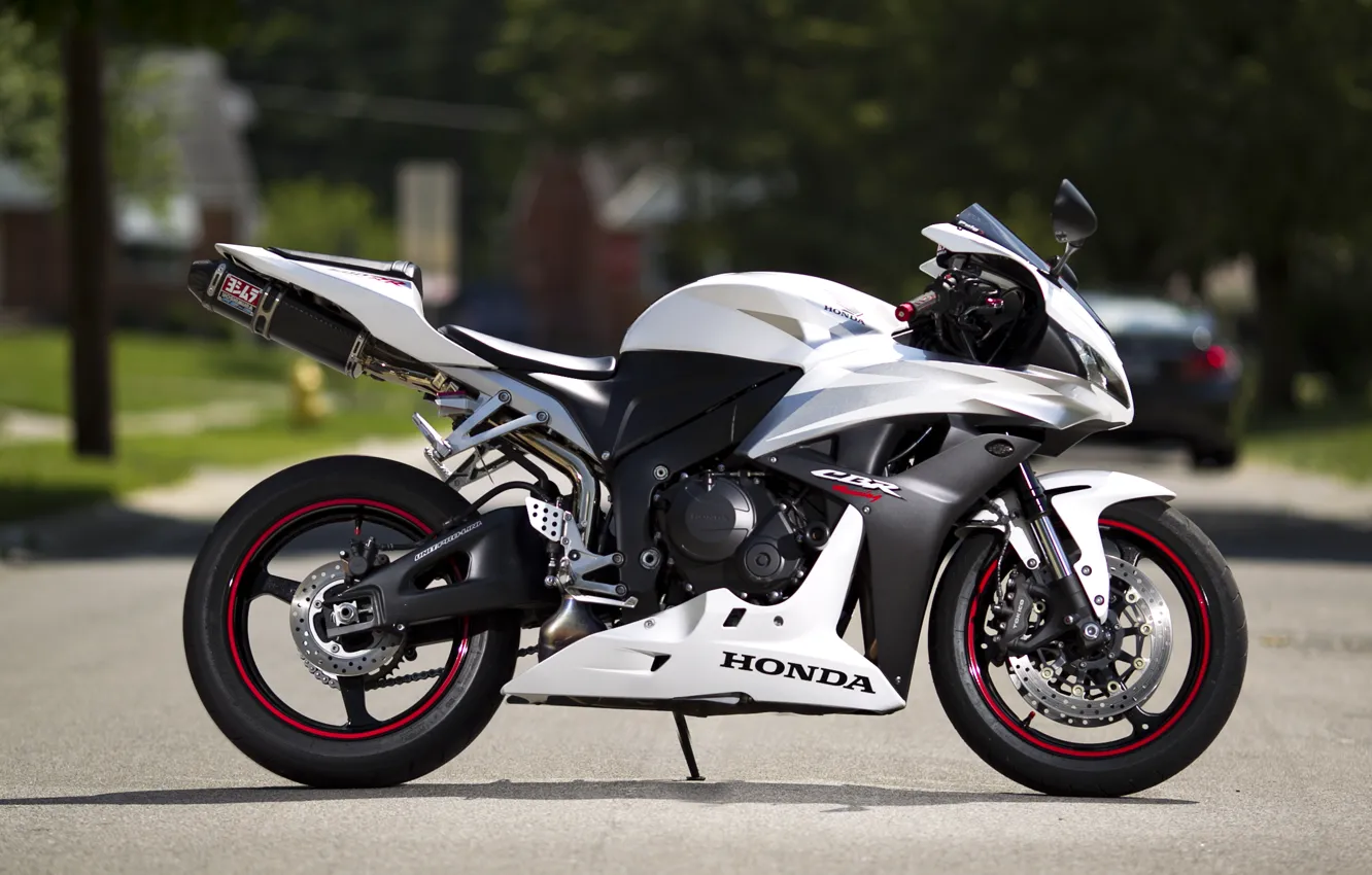 Photo wallpaper white, shadow, motorcycle, white, honda, Honda, cbr600rr