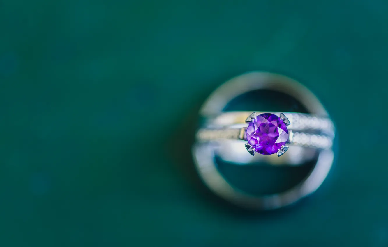 Photo wallpaper purple, lilac, stone, ring