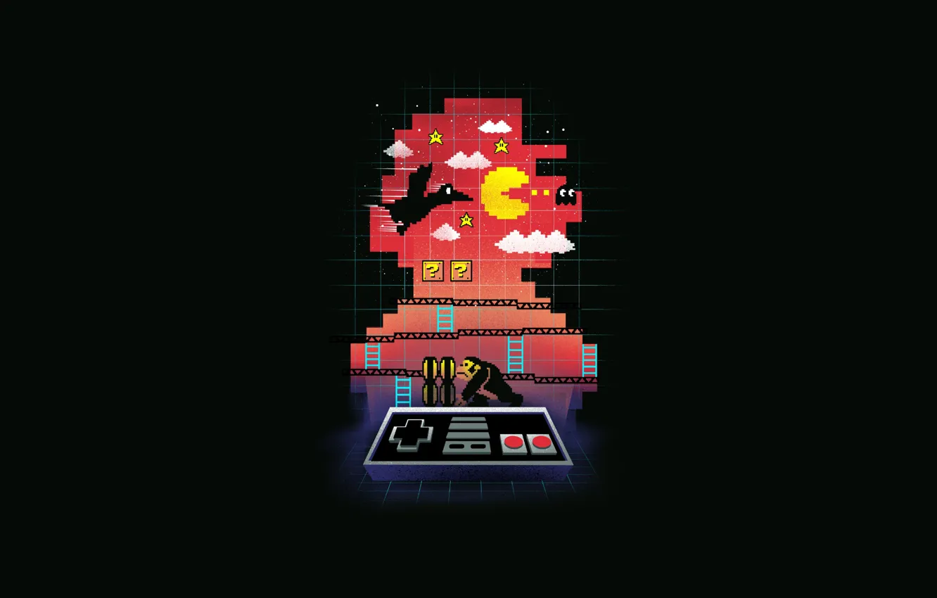 Photo wallpaper style, background, minimalism, art, Mario, style, art, background