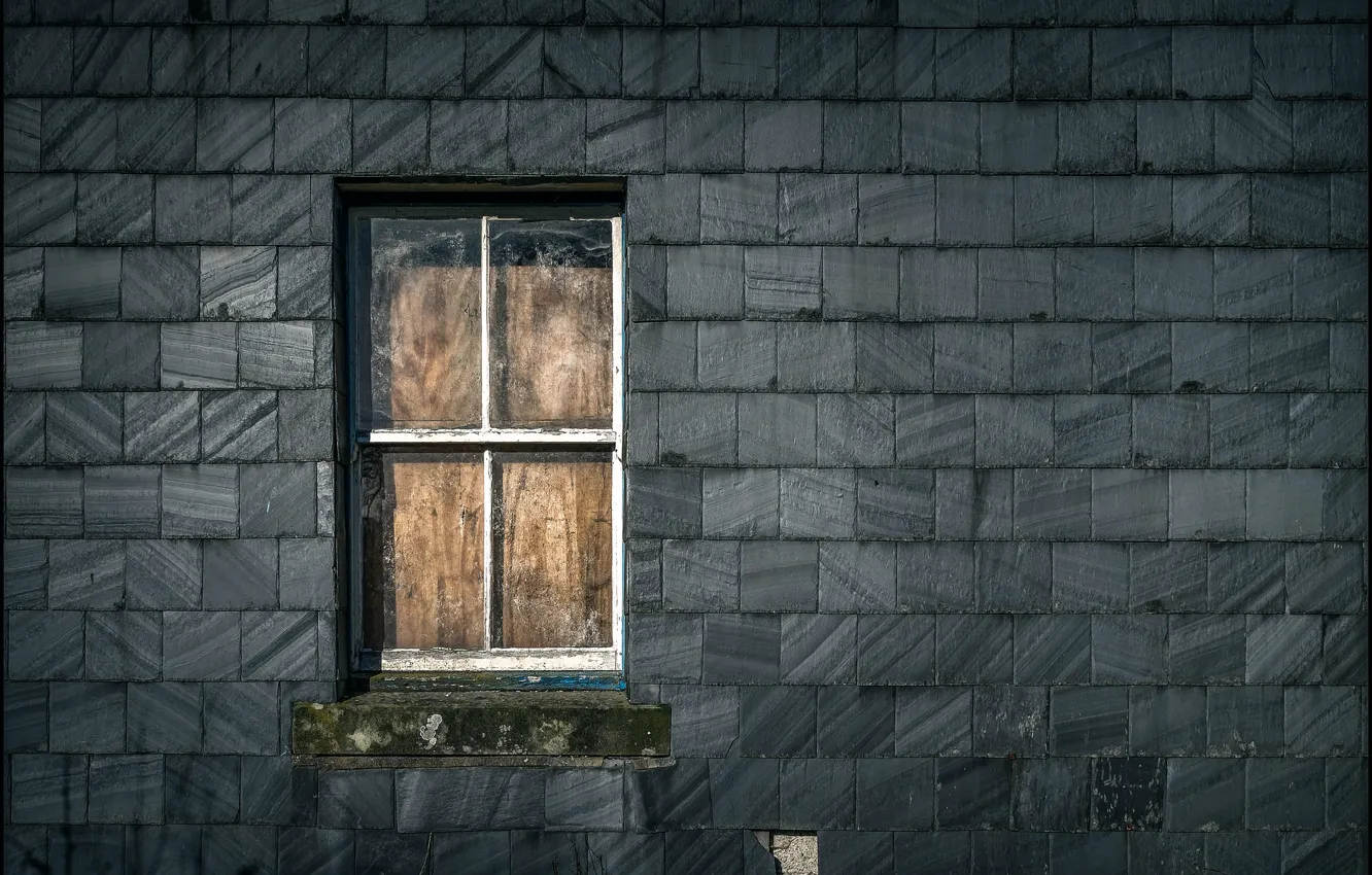 Photo wallpaper window, masonry, window