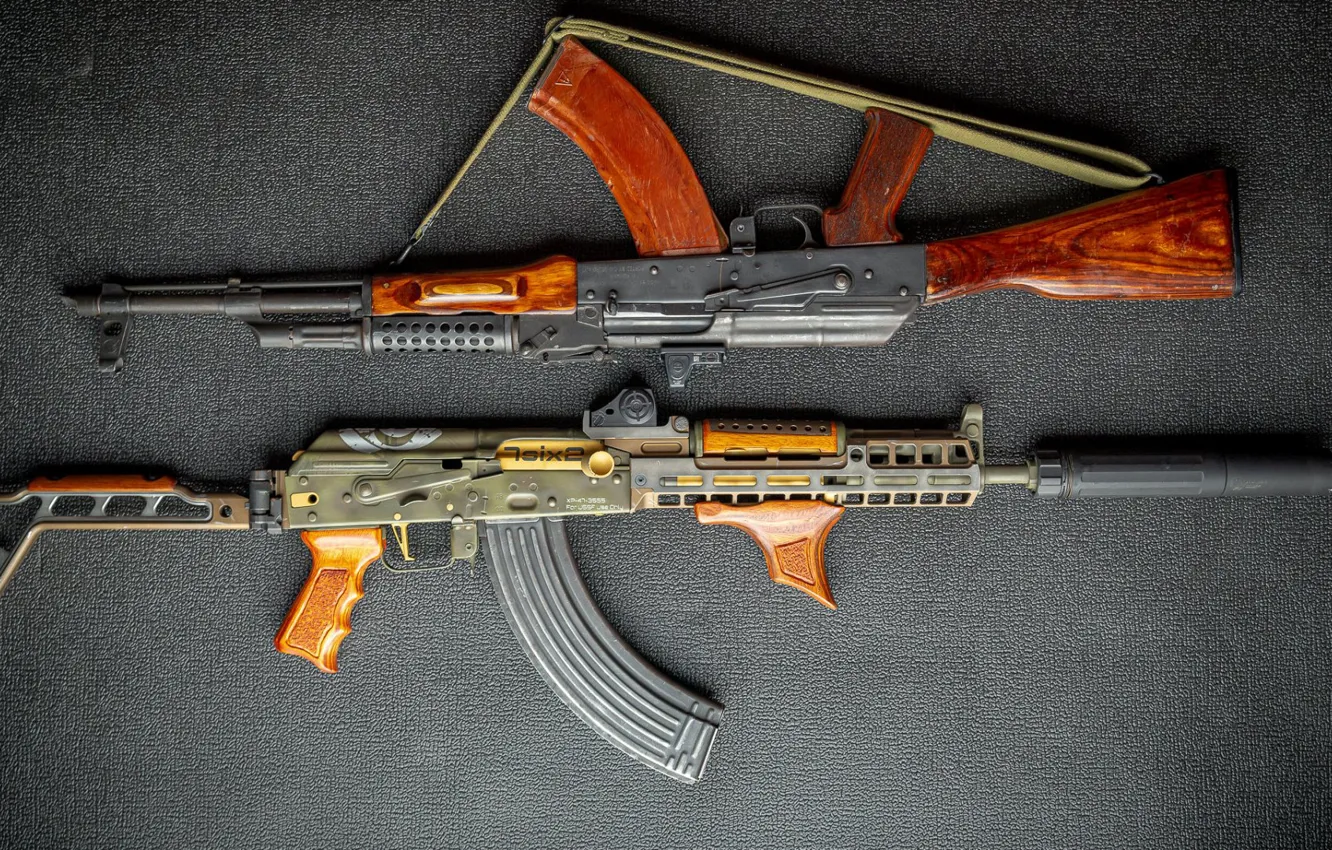 Photo wallpaper weapons, gun, Kalashnikov, weapon, custom, assault rifle, AK 47, AKM