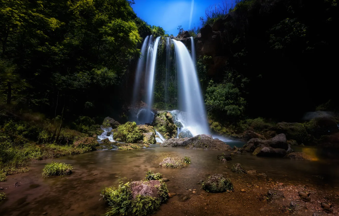 Photo wallpaper nature, river, waterfall