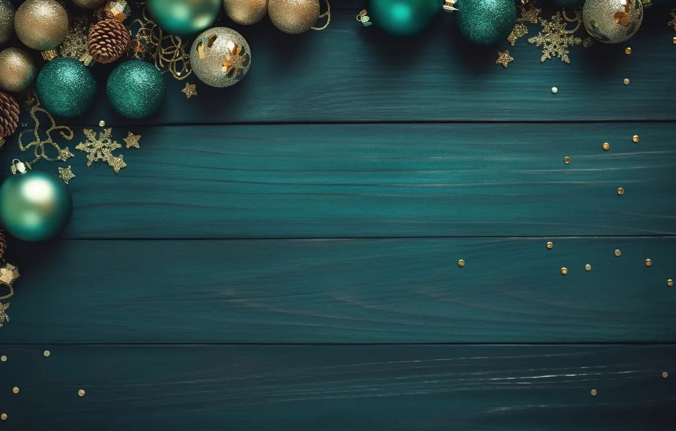Photo wallpaper decoration, background, balls, new year, Christmas, golden, Christmas, balls