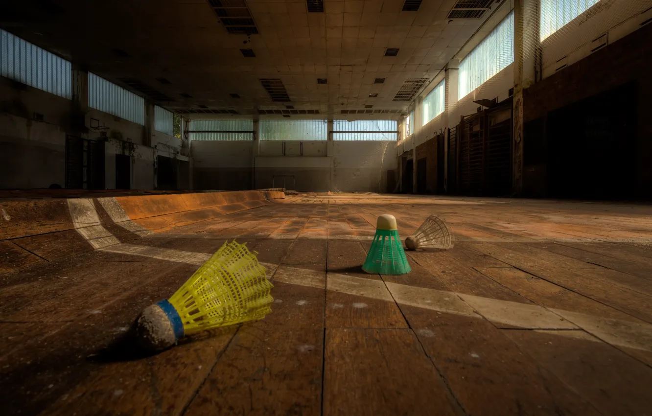 Photo wallpaper hall, badminton, flounce
