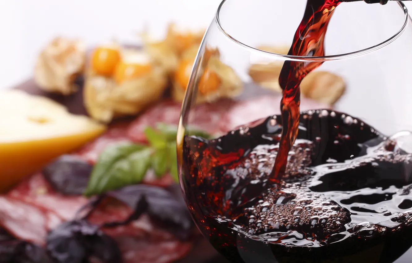 Photo wallpaper wine, glass, food, alcohol
